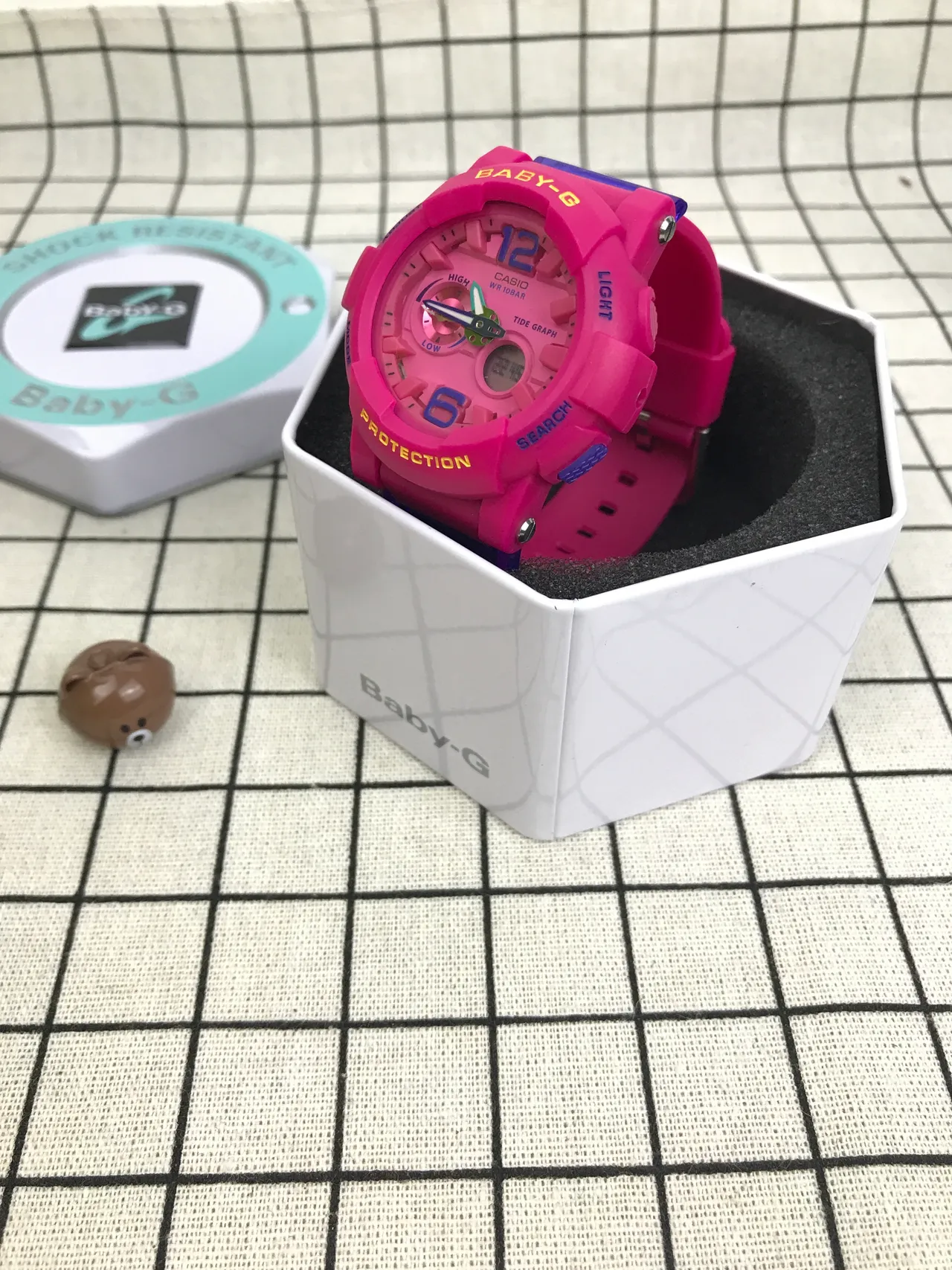 Casio Reloj Analógico-Digital de Resina Rosa y Azul 4