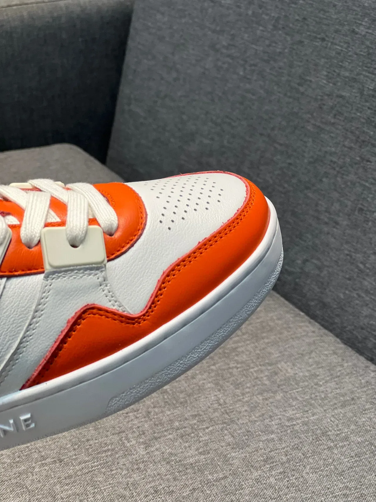 Celine CT-01 White and Orange Panelled Lifestyle Sneakers 3