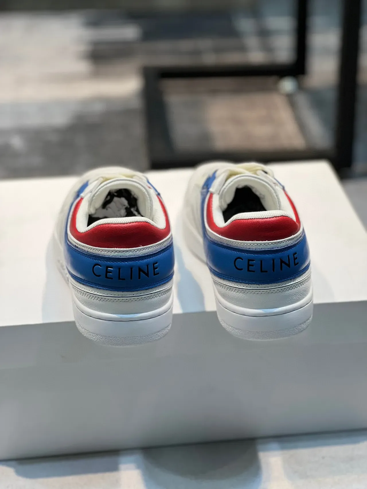 Celine CT-01 White Blue Red Leather Lifestyle Sneakers 2