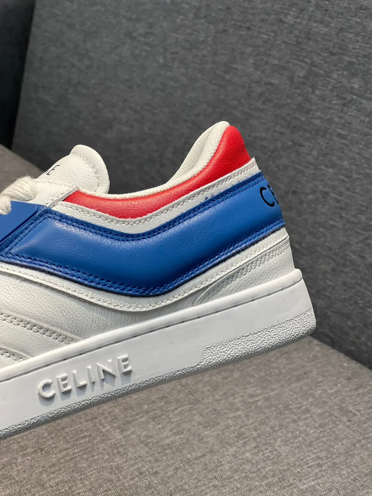 Celine CT-01 White Blue Red Leather Lifestyle Sneakers 9