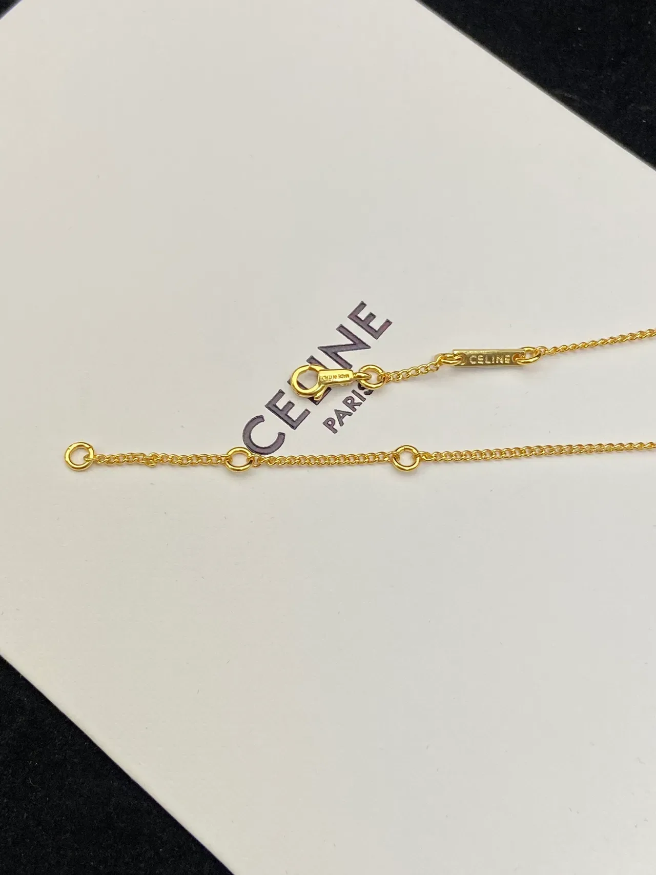 Celine Triomphe لوجو سلسلة قلادة ذهبي فضي 2
