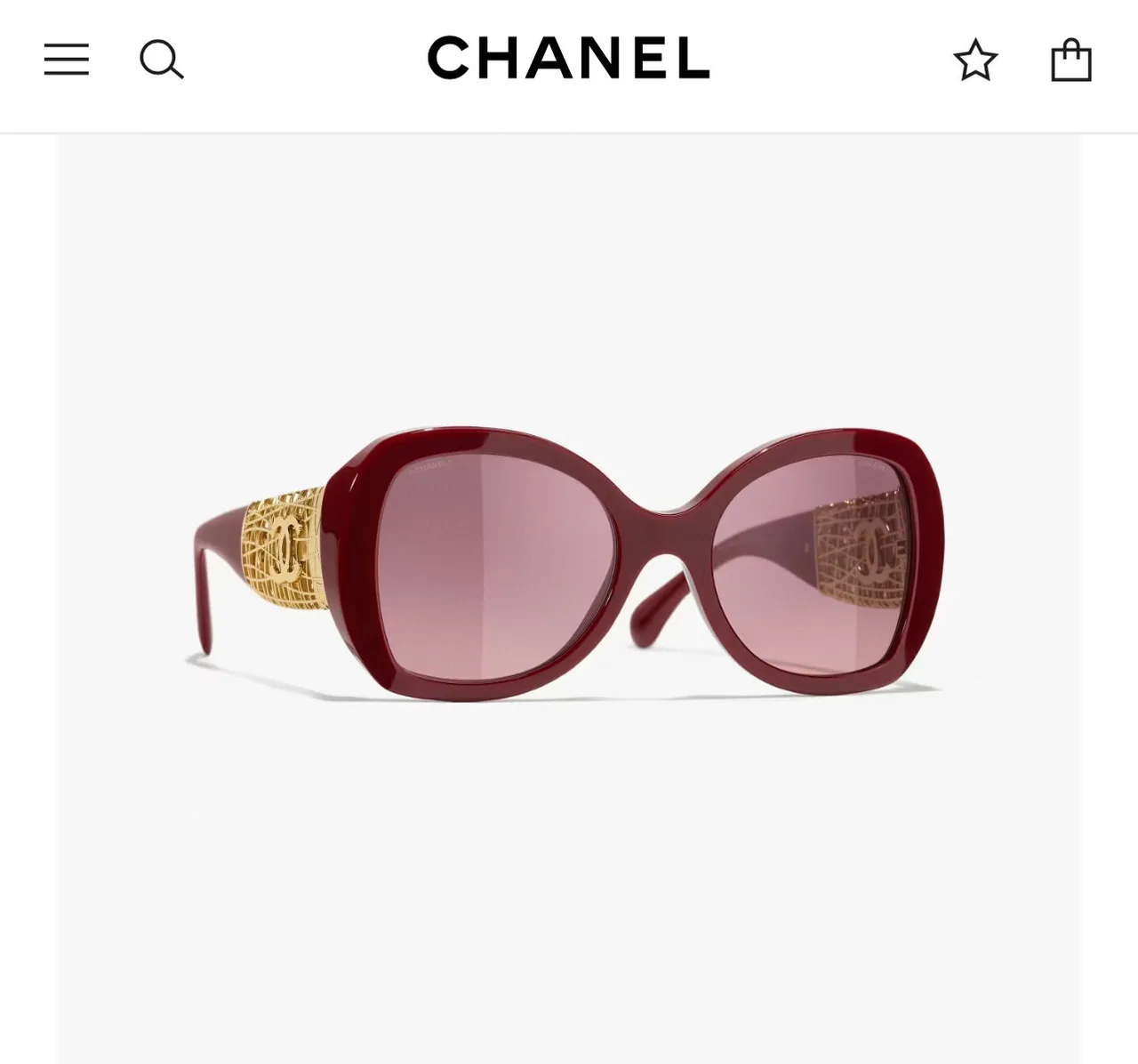 Chanel أسود ذهبي كبير الحجم إطار مربع مدور أسيتات نظارات شمسية 5