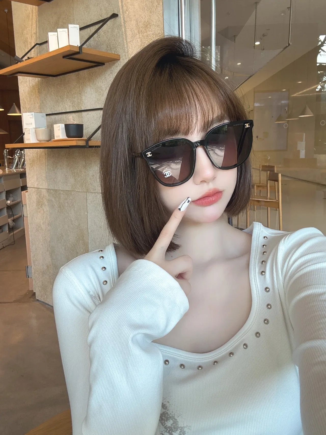 Chanel Cat-Eye Black Brown Silhouette Acetate Frame Sunglasses 8