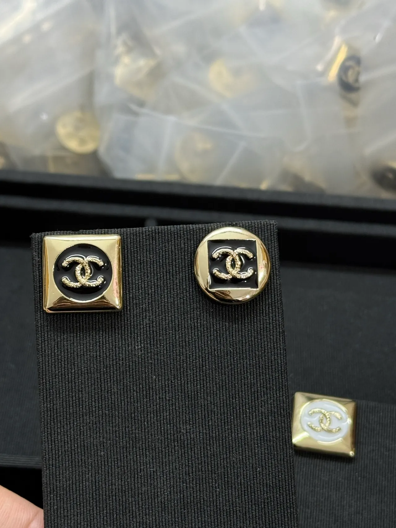 Chanel CC Enamel Button Black Tailored Blazer 3