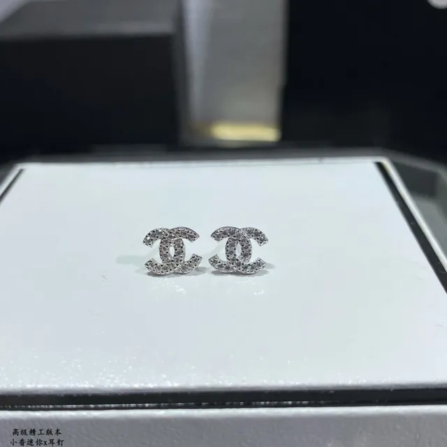 Chanel CC Pavé Crystal Stud Earrings 3