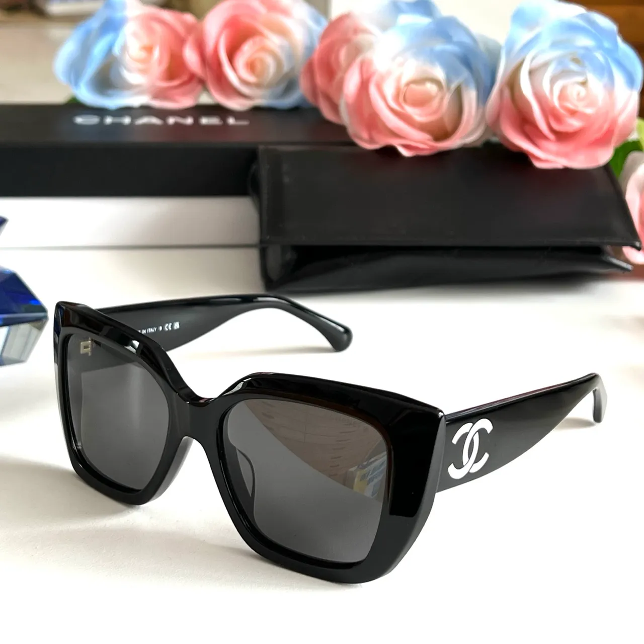 Chanel Oversized Geometric Square Black Sunglasses 7