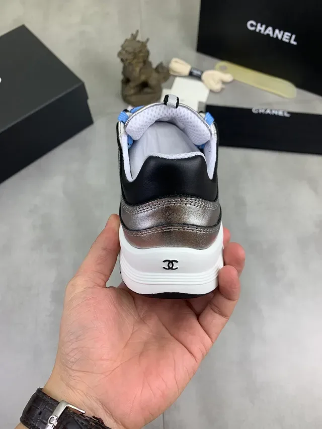 Chanel Runner Metallic Silver Orange Blue Chunky Sneakers 4