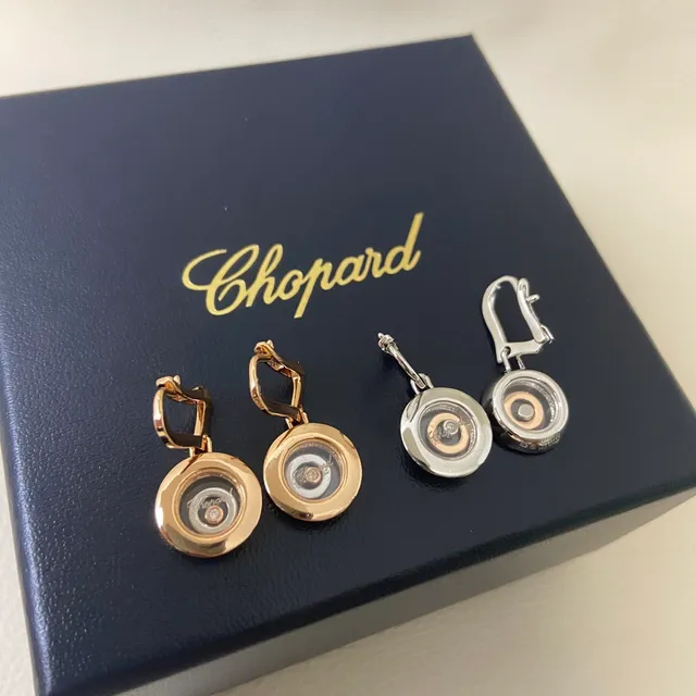 Chopard সুখী হীরা ঘুরন্ত ডিস্ক ভাসমান হীরা কানের দুল 2