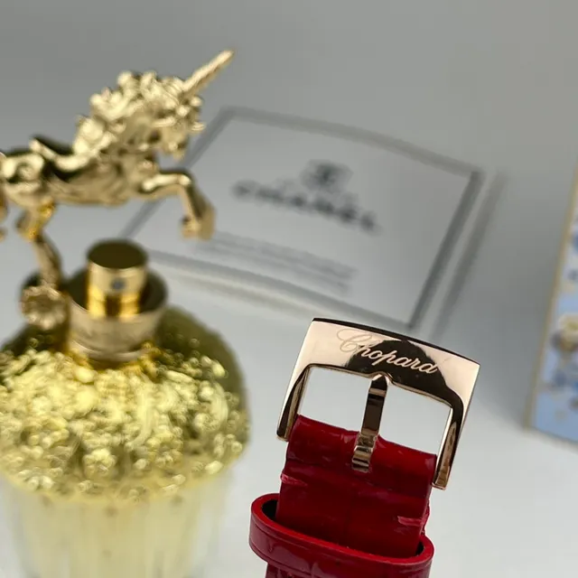 Chopard Happy Hearts लाल মগরমাছের চামড়া স্ট্র্যাপ কোয়ার্টজ ওয়াচ 3