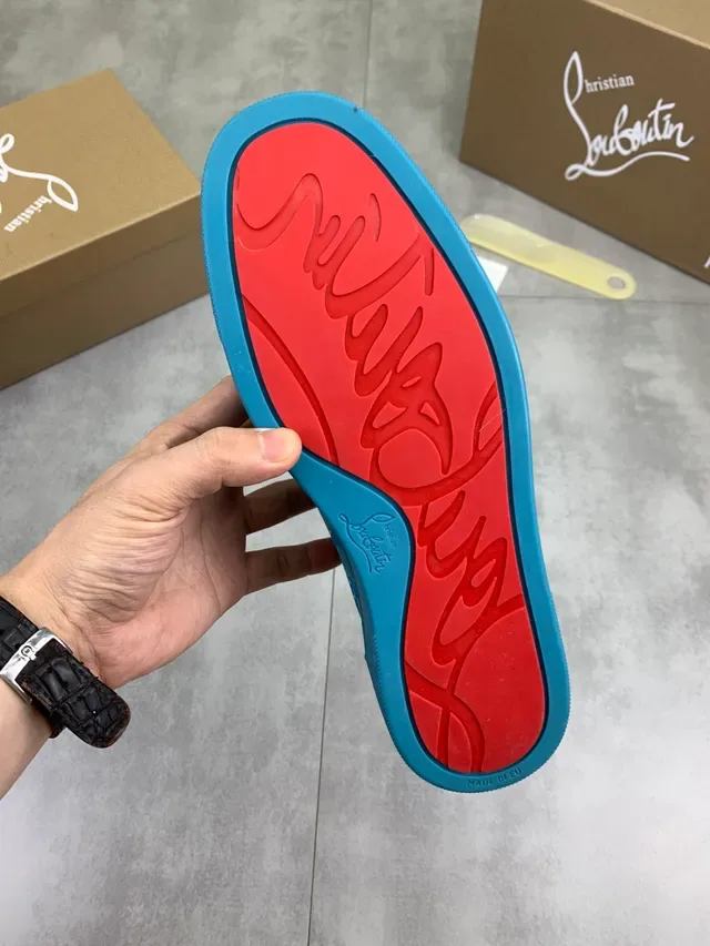 Christian Louboutin স্পাইক স্নিকার্স নীল সুয়েড টো ক্যাপ লাইফস্টাইল স্নিকার্স 2