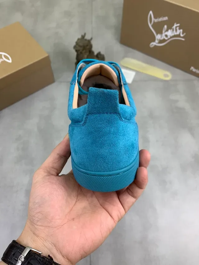Christian Louboutin স্পাইক স্নিকার্স নীল সুয়েড টো ক্যাপ লাইফস্টাইল স্নিকার্স 3