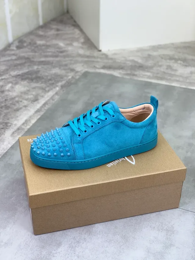 Christian Louboutin স্পাইক স্নিকার্স নীল সুয়েড টো ক্যাপ লাইফস্টাইল স্নিকার্স 4