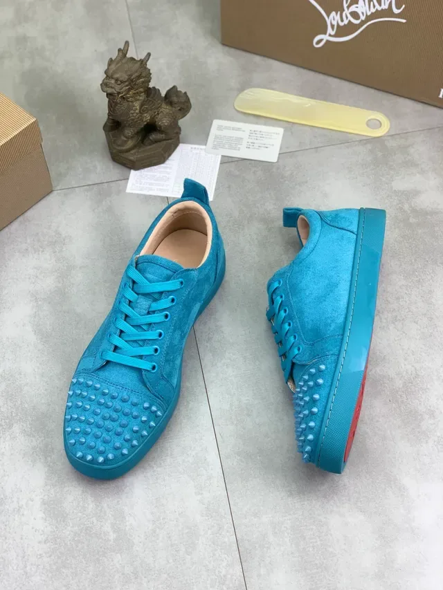 Christian Louboutin স্পাইক স্নিকার্স নীল সুয়েড টো ক্যাপ লাইফস্টাইল স্নিকার্স 5