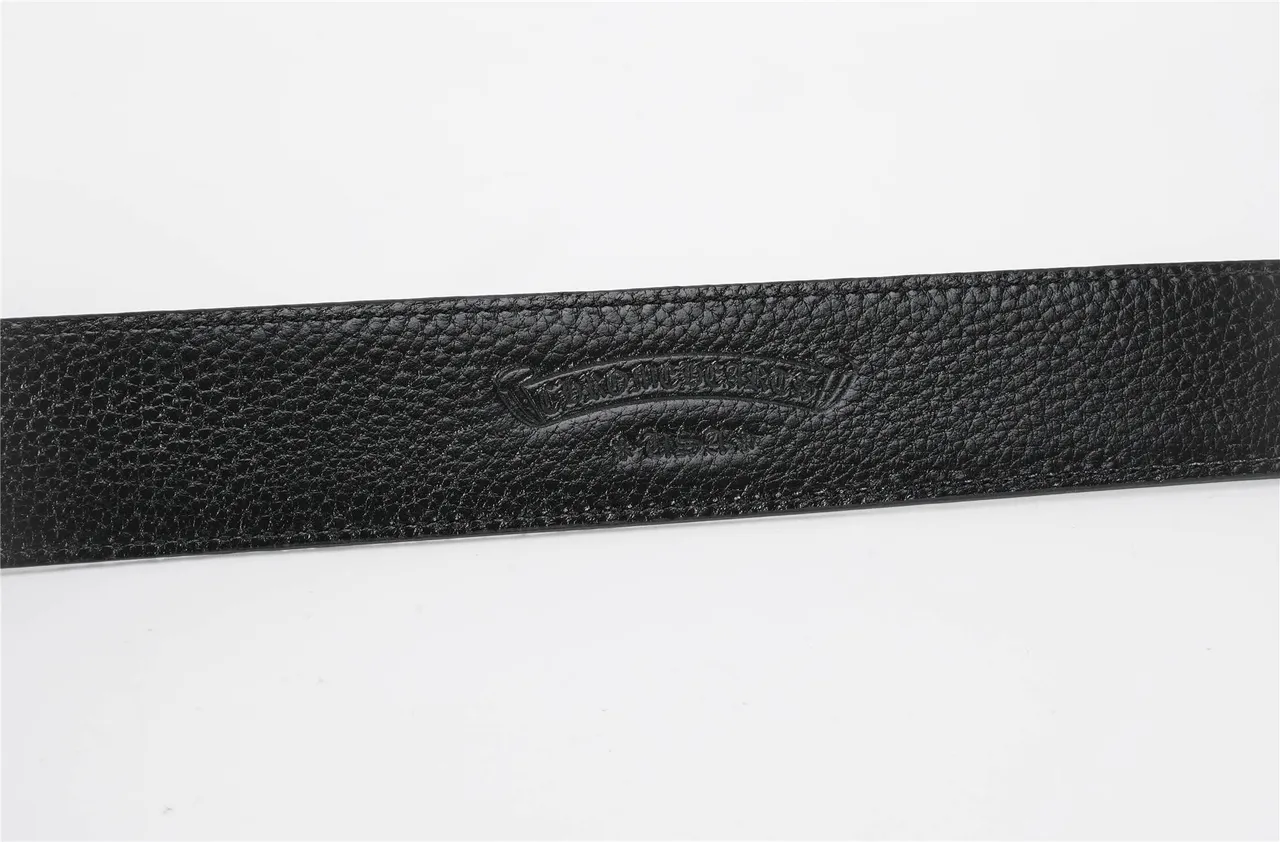 Chrome Hearts 黑色银色鳄鱼压花精致金属扣皮革腰带 3