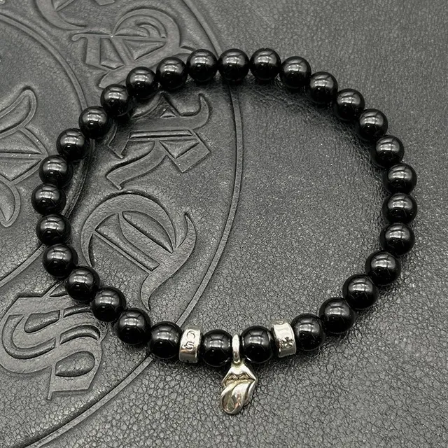 Chrome Hearts 十字珠手链 棕银虎眼石珠手链 3