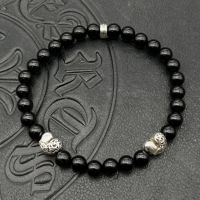 Chrome Hearts 十字珠手链 棕银虎眼石珠手链 4