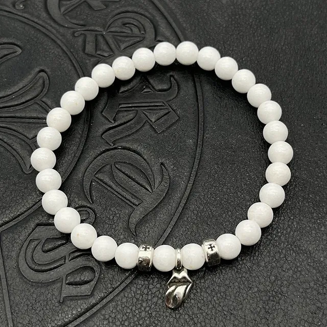 Chrome Hearts 十字珠手链 棕银虎眼石珠手链 9