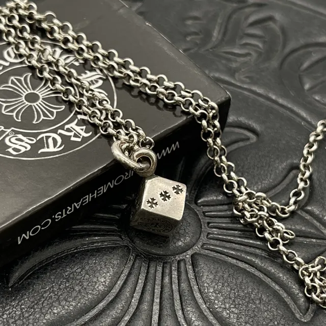Chrome Hearts क्रॉस क्यूब पेंडेंट बॉल चेन नेकलस 2