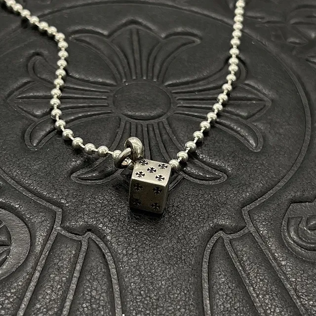 Chrome Hearts क्रॉस क्यूब पेंडेंट बॉल चेन नेकलस 3