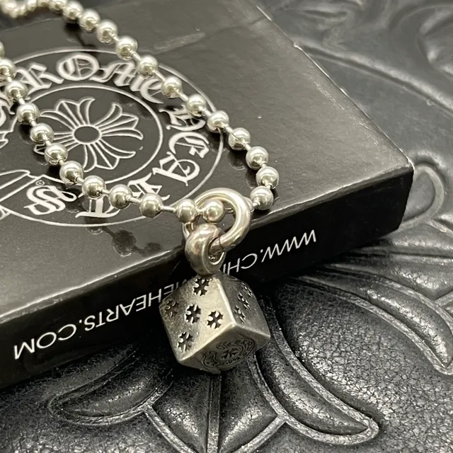 Chrome Hearts क्रॉस क्यूब पेंडेंट बॉल चेन नेकलस 5