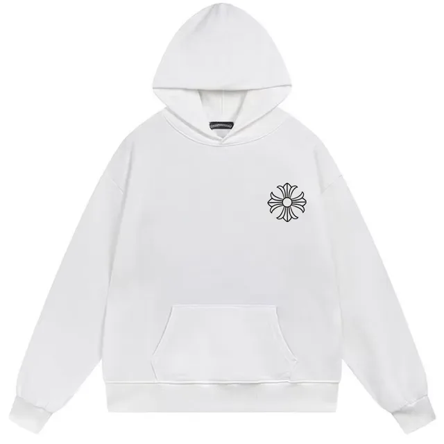 Chrome Hearts Cross Flower Black White Oversized Fit Embroidered-Style Graphic Hoodie 3