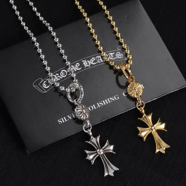 Chrome Hearts क्रॉस पेंडेंट बॉल-चेन नेकलेस 3