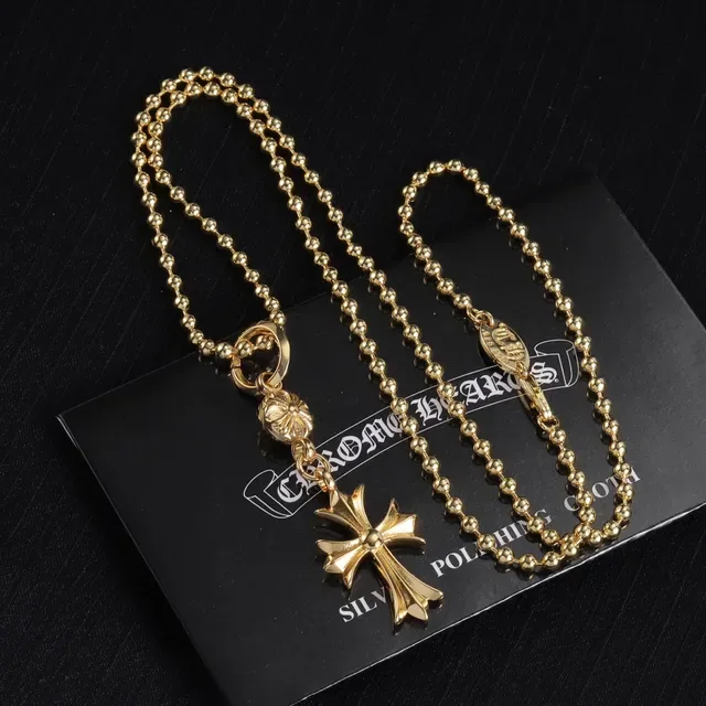 Chrome Hearts क्रॉस पेंडेंट बॉल-चेन नेकलेस 4
