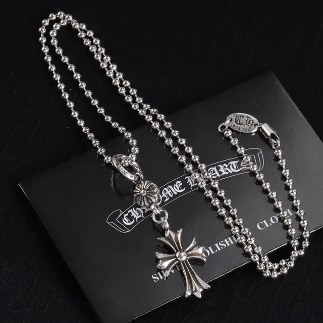 Chrome Hearts क्रॉस पेंडेंट बॉल-चेन नेकलेस 5