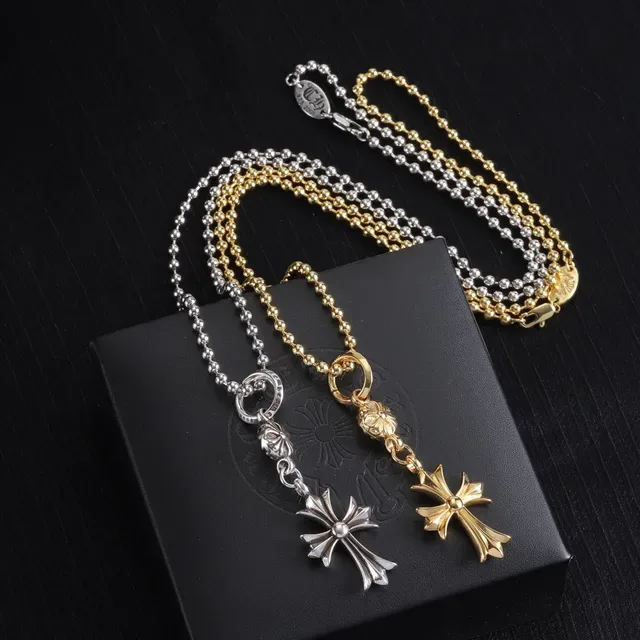 Chrome Hearts क्रॉस पेंडेंट बॉल-चेन नेकलेस 6