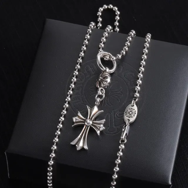 Chrome Hearts क्रॉस पेंडेंट बॉल-चेन नेकलेस 7