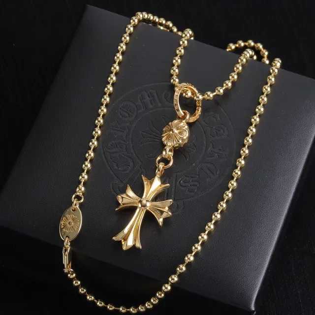 Chrome Hearts क्रॉस पेंडेंट बॉल-चेन नेकलेस 8