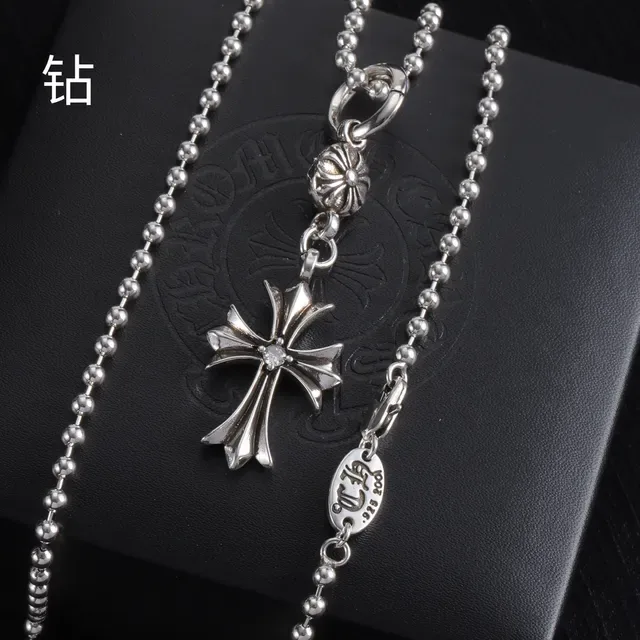Chrome Hearts क्रॉस पेंडेंट बॉल-चेन नेकलेस 10