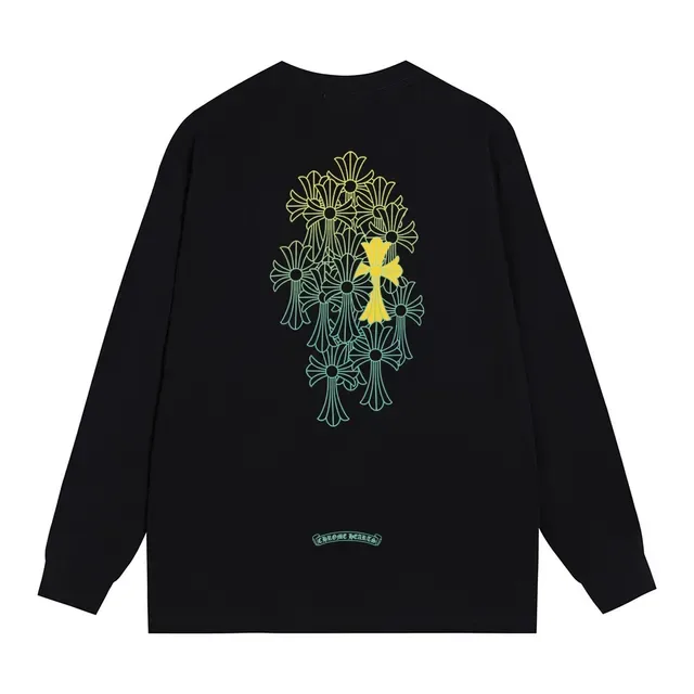 Chrome Hearts Floral Cross Graphic Black Long-Sleeve T-Shirt 10