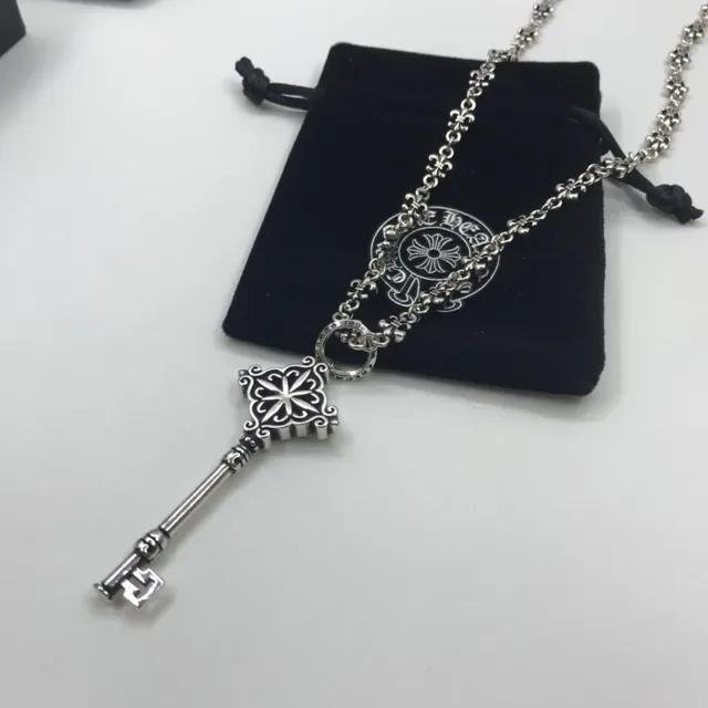 Chrome Hearts Key Pendant Silver-Toned Filigree Necklace 4