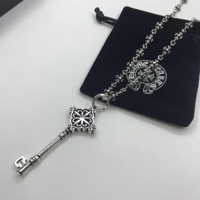 Chrome Hearts Key Pendant Silver-Toned Filigree Necklace 6
