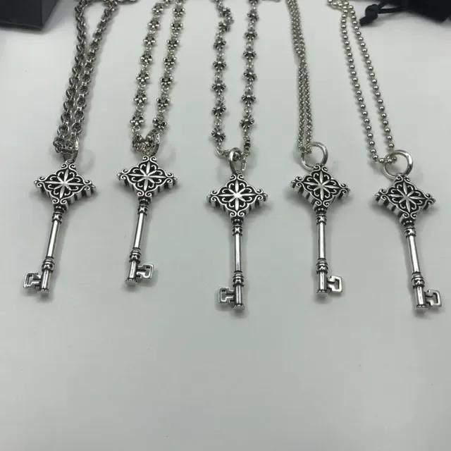 Chrome Hearts Key Pendant Silver-Toned Filigree Necklace 7