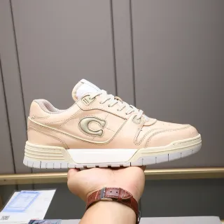 Coach Lifestyle Sneaker Beige Leather Embossed C Logo Sneakers