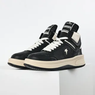 Converse Black Beige High-Top Textured Leather Lifestyle Sneakers