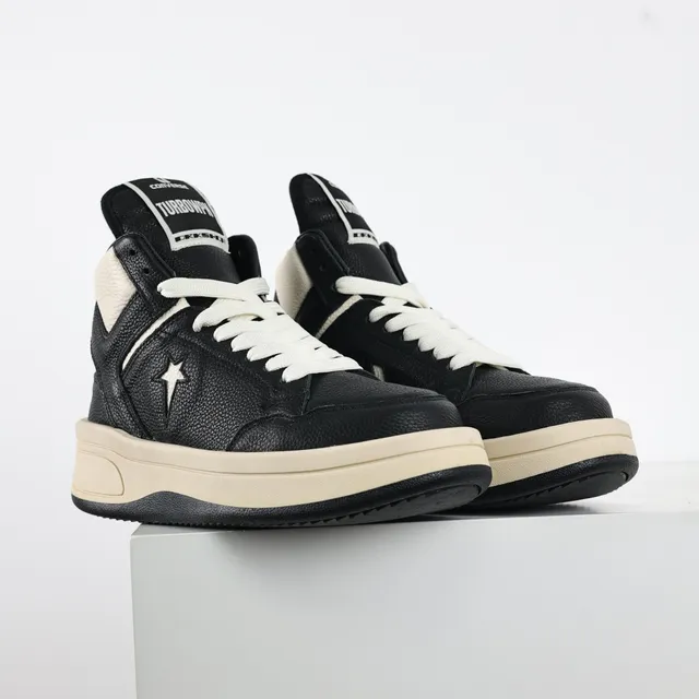 Converse 黑色米色高帮纹理皮革生活休闲鞋 3