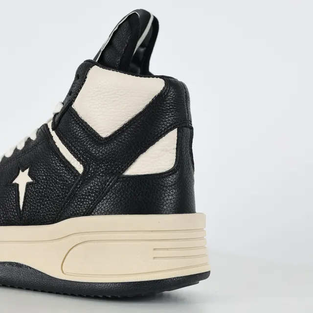 Converse 黑色米色高帮纹理皮革生活休闲鞋 4