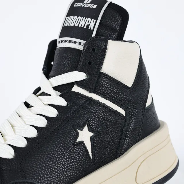 Converse 黑色米色高帮纹理皮革生活休闲鞋 6