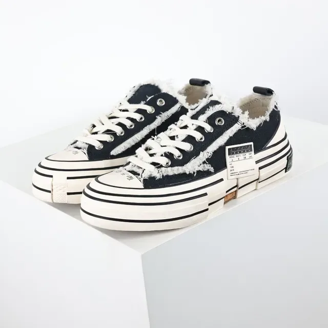 Converse Noir Blanc Déconstruit Frayé Col Lifestyle Sneakers 2