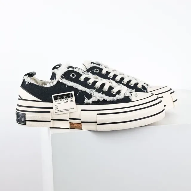 Converse Noir Blanc Déconstruit Frayé Col Lifestyle Sneakers 3