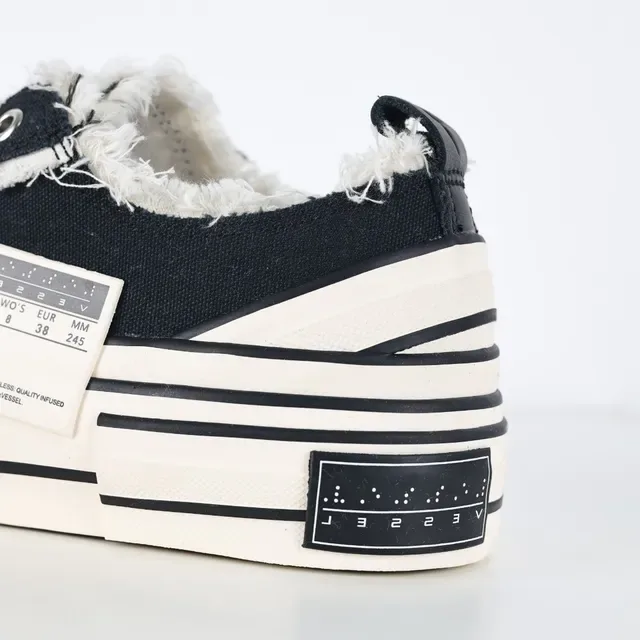 Converse Noir Blanc Déconstruit Frayé Col Lifestyle Sneakers 4