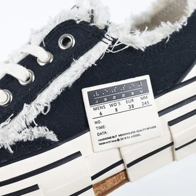 Converse Noir Blanc Déconstruit Frayé Col Lifestyle Sneakers 6