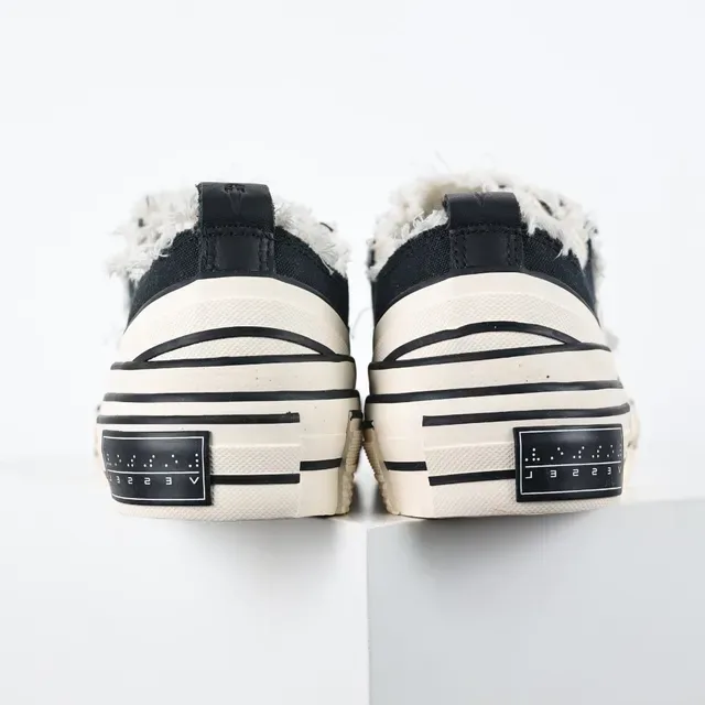 Converse Noir Blanc Déconstruit Frayé Col Lifestyle Sneakers 8