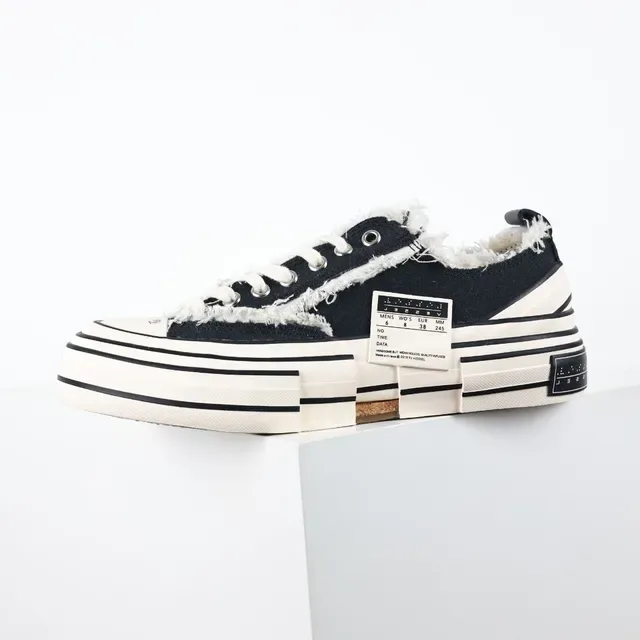 Converse Noir Blanc Déconstruit Frayé Col Lifestyle Sneakers 9