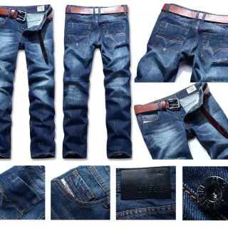 Diesel Mid-Rise Straight-Leg Distressed Indigo Jeans