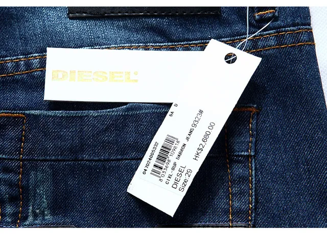 Diesel Mid-Rise Straight-Leg Distressed Indigo Jeans 7