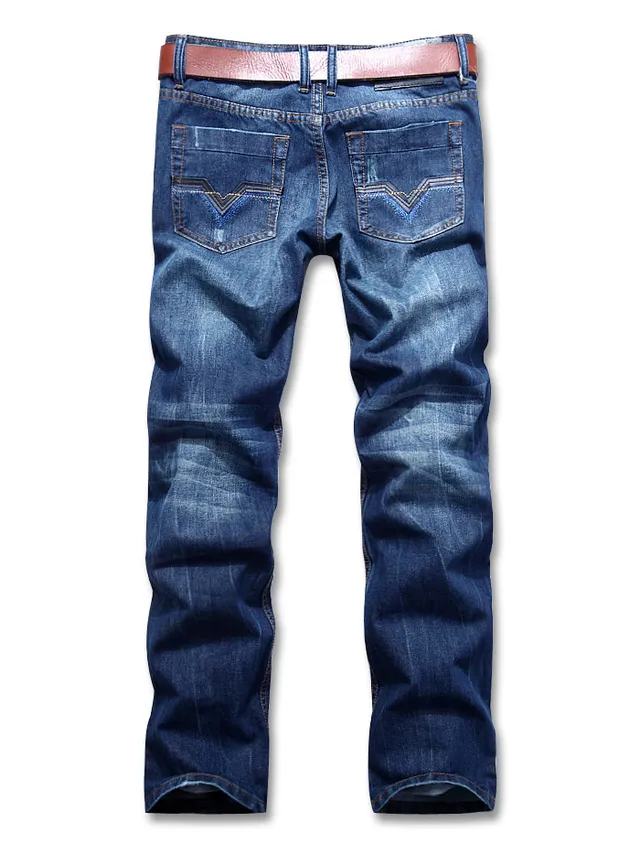 Diesel Mid-Rise Straight-Leg Distressed Indigo Jeans 11